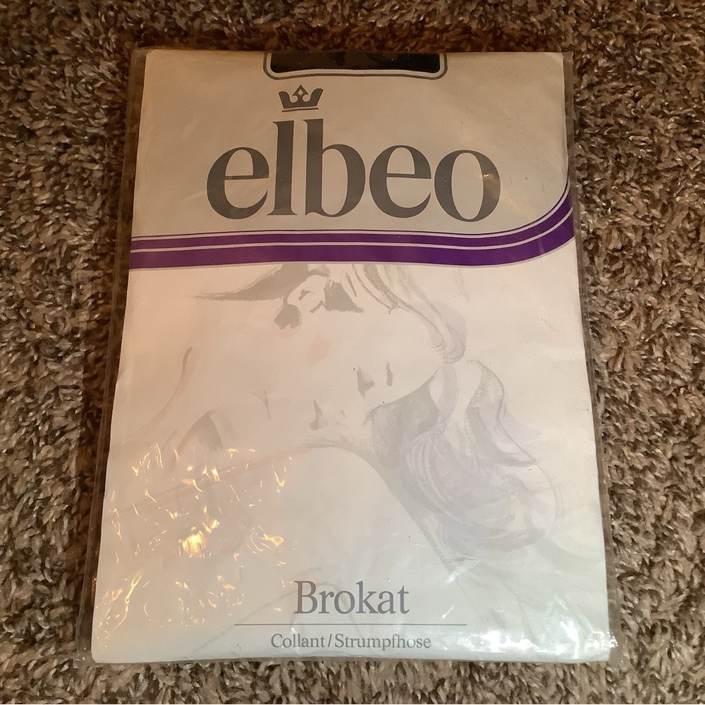 Elbeo Brokat glitter sheer fashion tights, black & gold, size: 36/38
